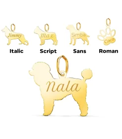 Caniche Colgante Personalizado Perro Oro 18K<Alda Joyeros Online