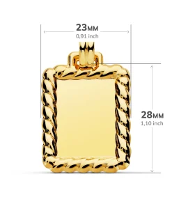 Chapa Labrada Colgante Oro 18 Ktes 28 Mm<Alda Joyeros Cheap