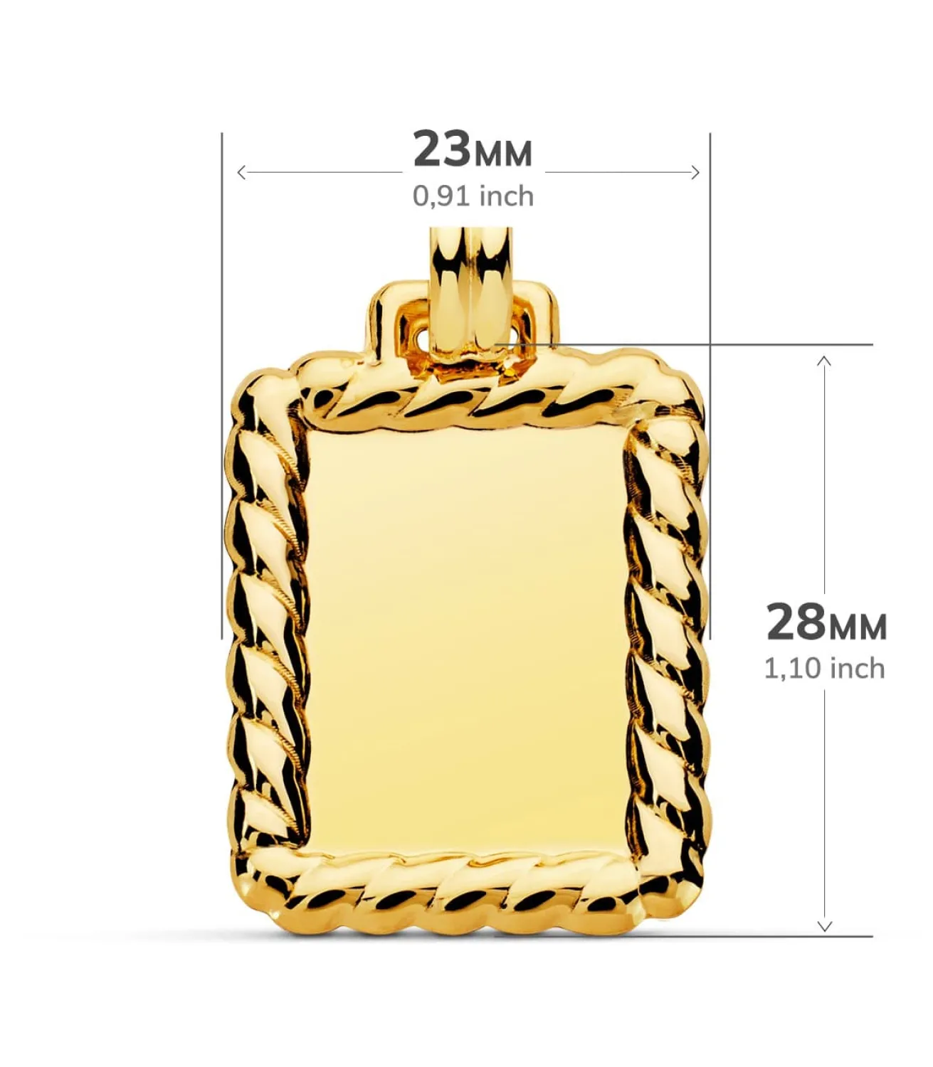 Chapa Labrada Colgante Oro 18 Ktes 28 Mm<Alda Joyeros Cheap