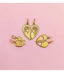 Colgante Corazon Partido Pareja 18 Ktes<Alda Joyeros Sale