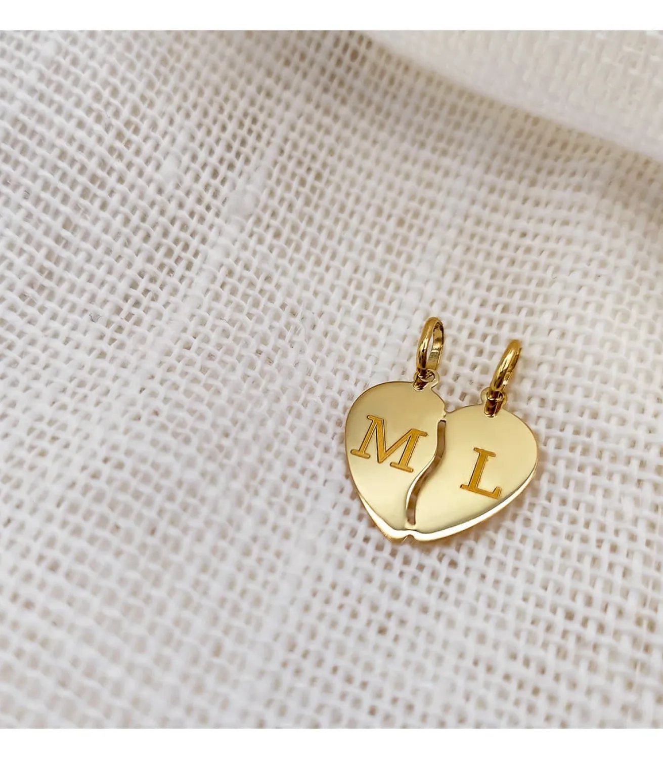Colgante Corazon Partido Oro Amarillo 18K<Alda Joyeros Best