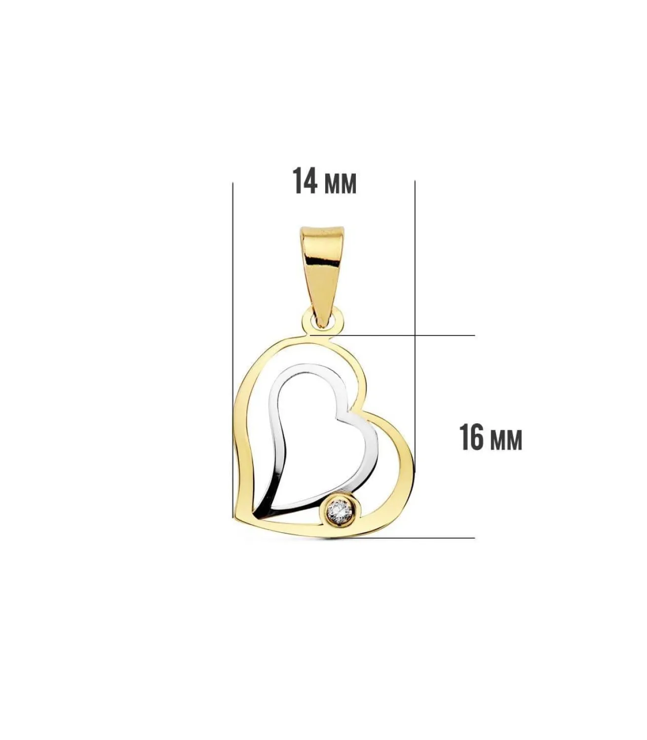 Colgante Corazones Oro Bicolor 18 Ktes<Alda Joyeros Store