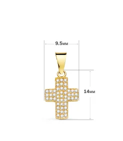 Colgante Cruz Circonitas Oro 18 Kilates 14Mm<Alda Joyeros Flash Sale