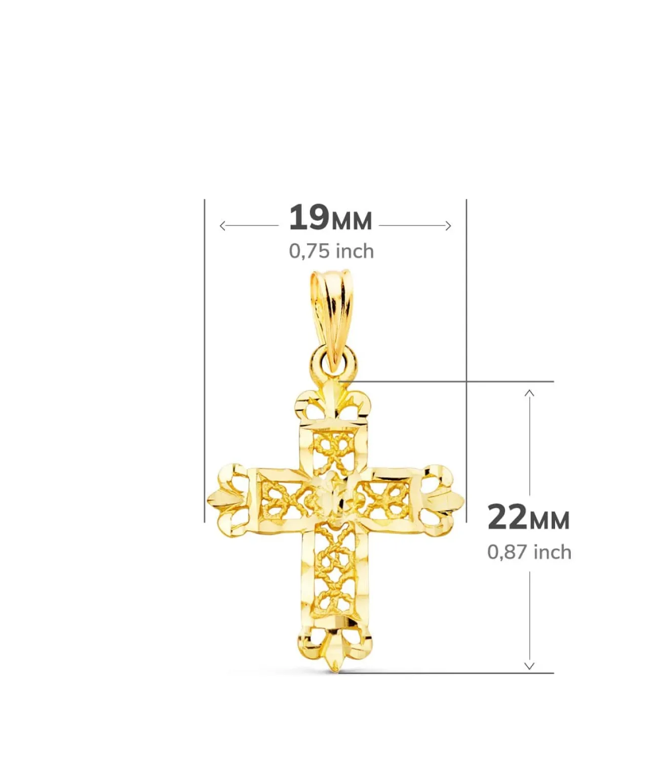 Colgante Cruz Filigrana Oro 18K 22Mm<Alda Joyeros Best Sale