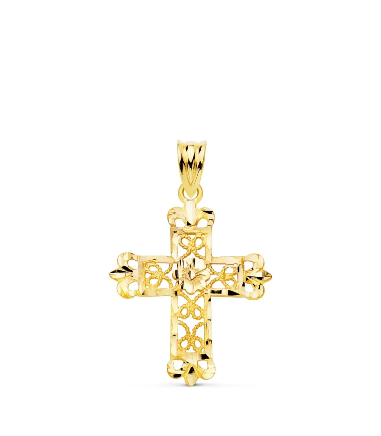 Colgante Cruz Filigrana Oro 18K 27Mm<Alda Joyeros Online