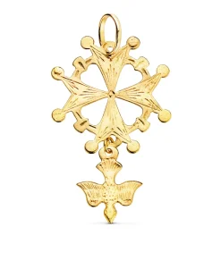 Colgante Cruz Huguenotte Oro 18K 40Mm<Alda Joyeros Store