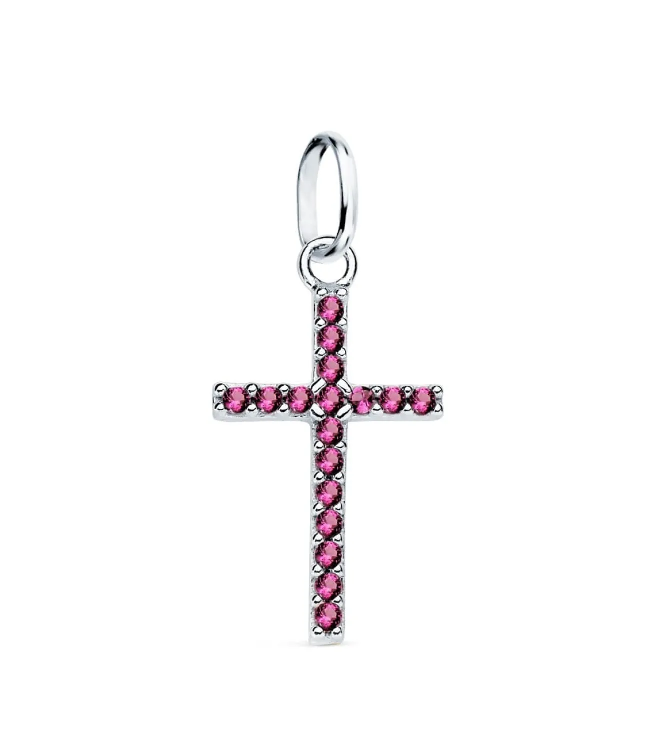 Colgante Cruz Oro Blanco 18K Amatista<Alda Joyeros New
