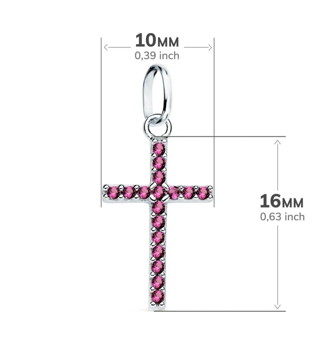Colgante Cruz Oro Blanco 18K Amatista<Alda Joyeros New