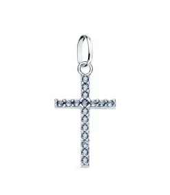 Colgante Cruz Oro Blanco 18K Azul<Alda Joyeros Fashion