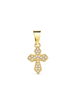 Colgante Cruz Pave Oro 18 Kilates 14 Mm<Alda Joyeros Fashion