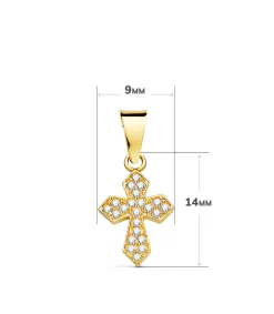Colgante Cruz Pave Oro 18 Kilates 14 Mm<Alda Joyeros Fashion