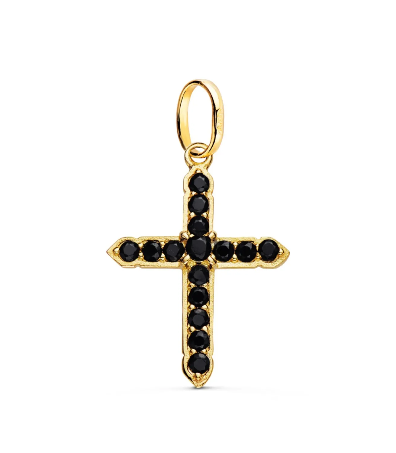 Colgante Cruz Piedras Negras Oro 18K<Alda Joyeros Discount