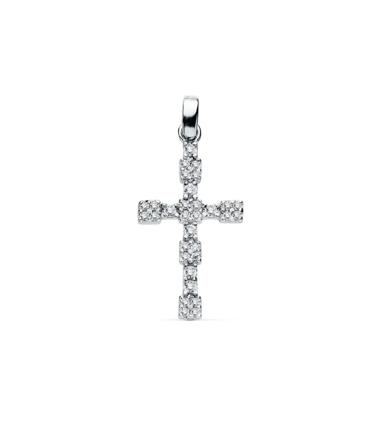 Colgante De Mujer Oro Blanco 18K Cruz Gemas Iv<Alda Joyeros Hot