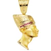 Colgante Egipcio Nefertiti Oro 18K Piedras Rojas<Alda Joyeros Outlet