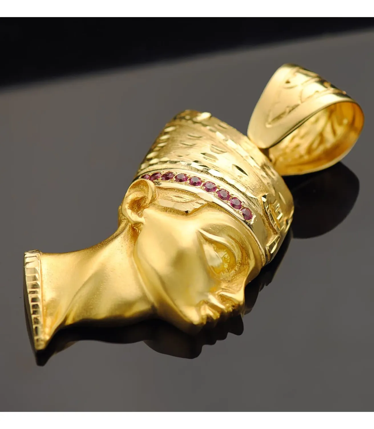 Colgante Egipcio Nefertiti Oro 18K Piedras Rojas<Alda Joyeros Outlet