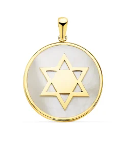 Colgante Estrella De David Oro Amarillo 18K Nacar<Alda Joyeros Fashion