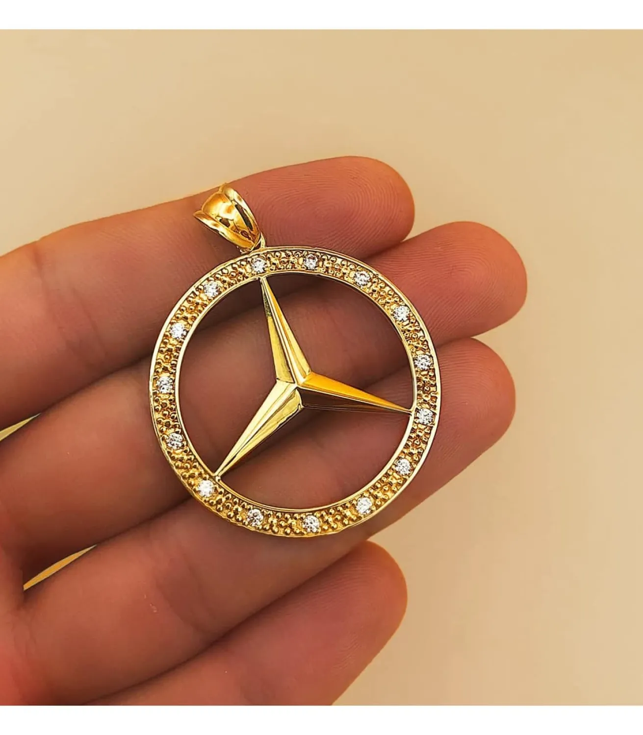 Colgante Estrella Oro Amarillo 18K Circonitas 35Mm<Alda Joyeros Best Sale