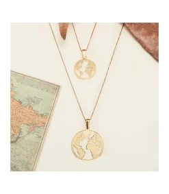Colgante Flat World Oro Amarillo 18K 20 Mm<Alda Joyeros Outlet