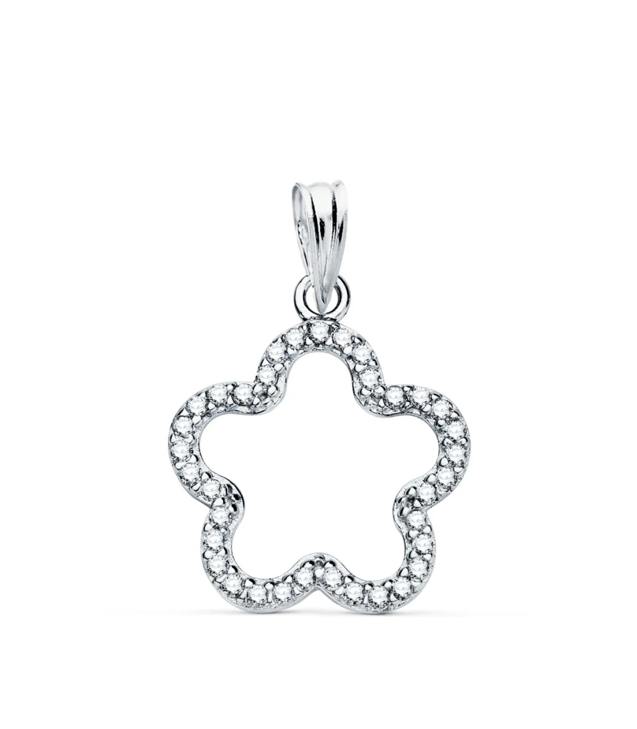 Colgante Flor Oro Blanco 18K 16Mm<Alda Joyeros Best Sale