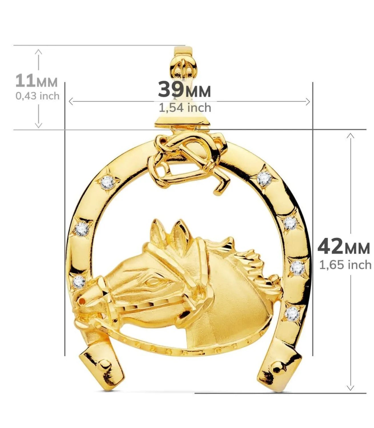 Colgante Herradura Caballo Oro 18K Circonitas 42Mm<Alda Joyeros Flash Sale