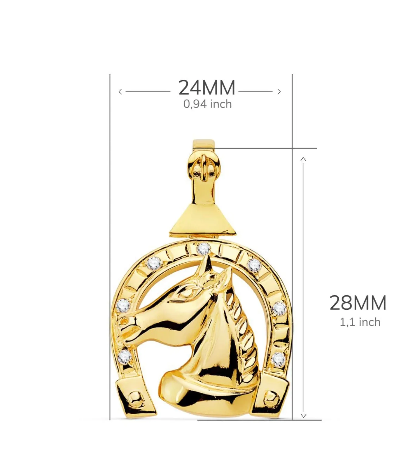 Colgante Herradura Caballo Oro 18K Circonitas<Alda Joyeros Hot