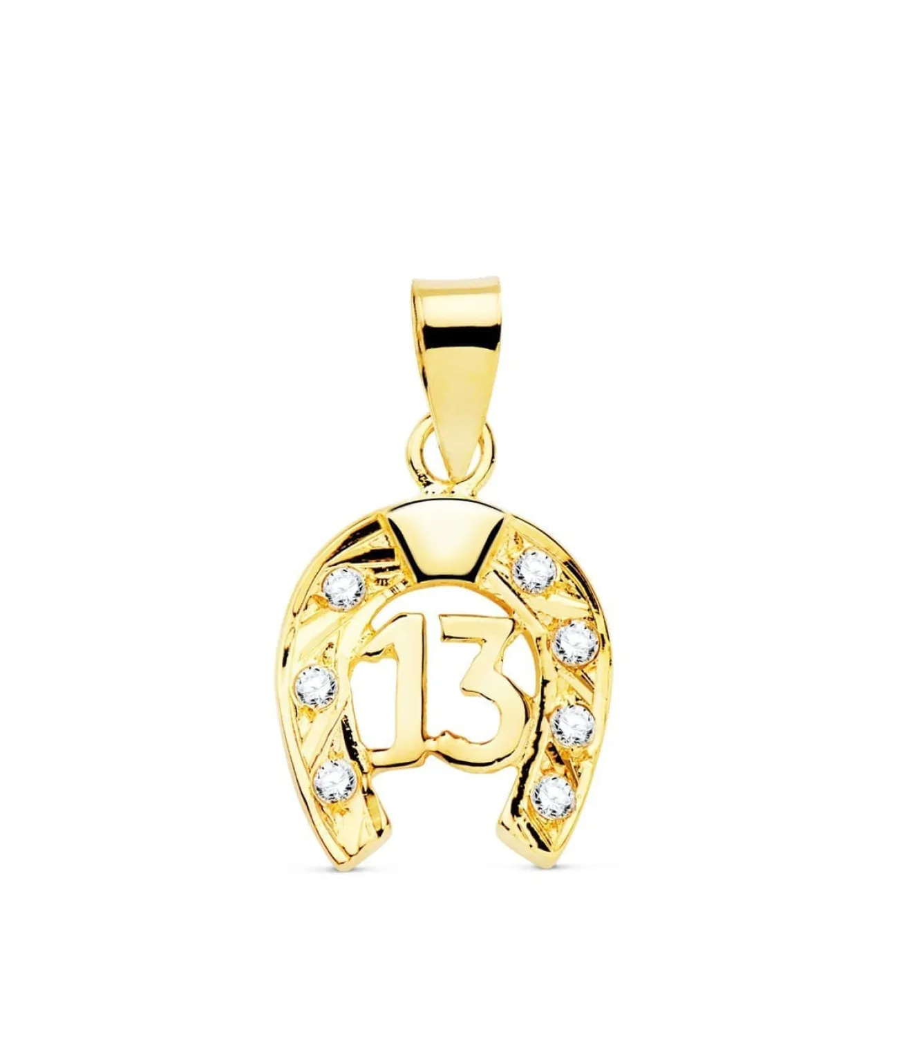 Colgante Herradura N 13 Oro Amarillo 18K 14 Mm<Alda Joyeros Best Sale