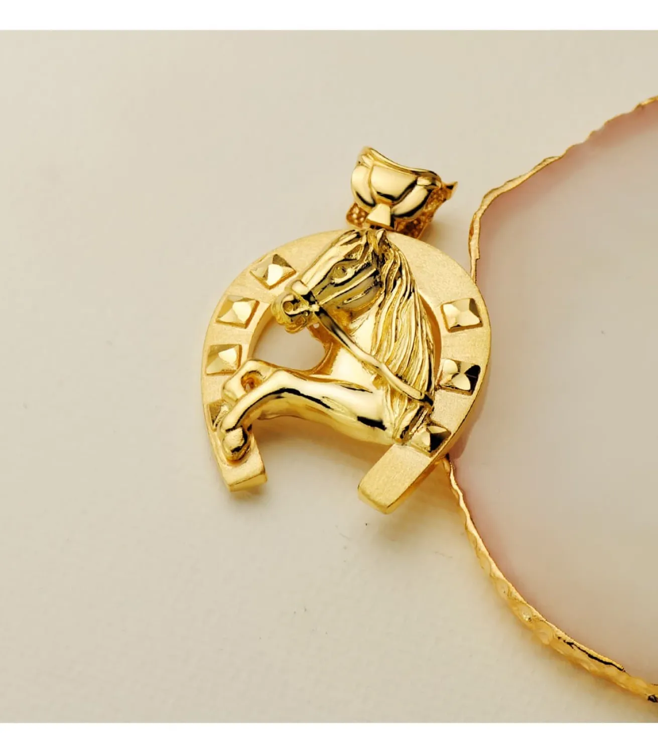 Colgante Herradura Silueta Caballo Oro 18K 40Mm<Alda Joyeros New