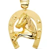 Colgante Herradura Silueta Caballo Oro 18K 60Mm<Alda Joyeros New