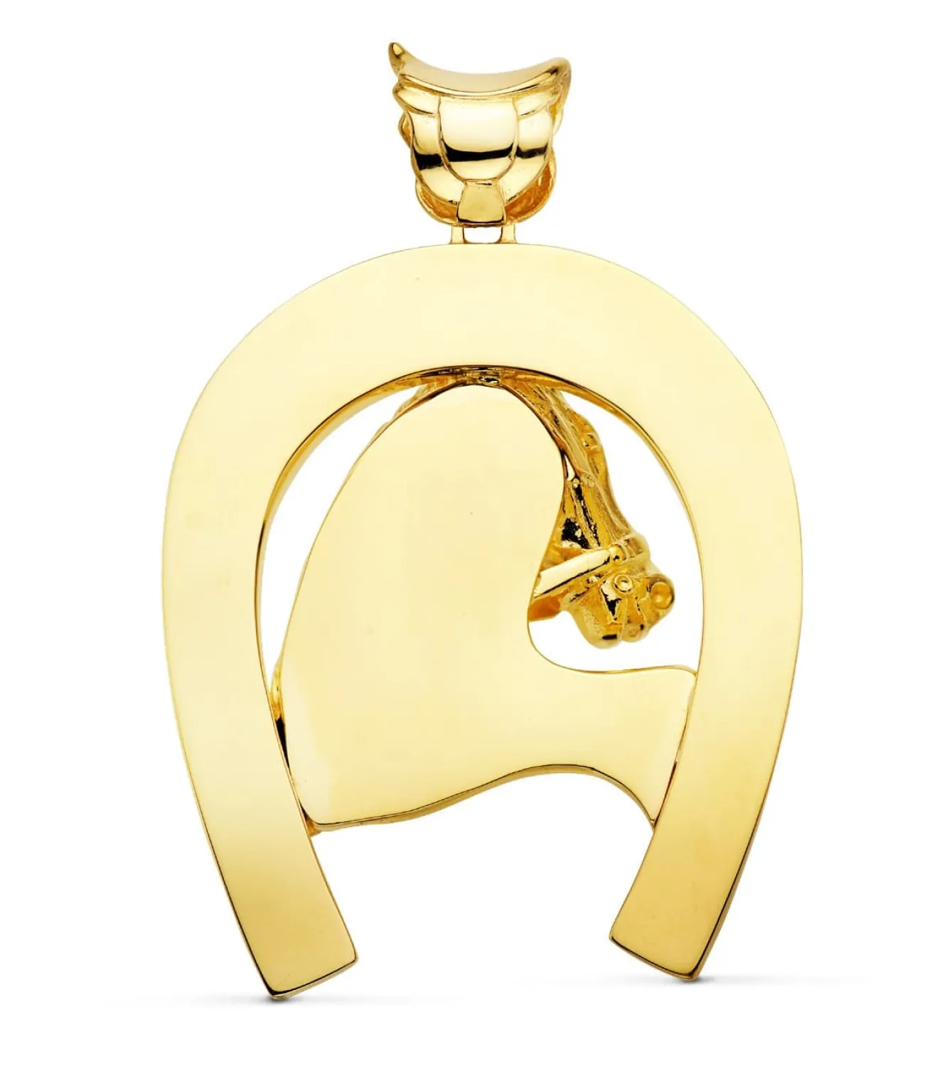 Colgante Herradura Silueta Caballo Oro 18K 60Mm<Alda Joyeros New