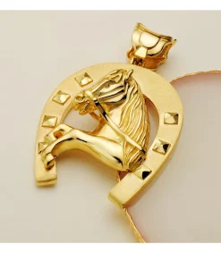 Colgante Herradura Silueta Caballo Oro 18K 60Mm<Alda Joyeros New