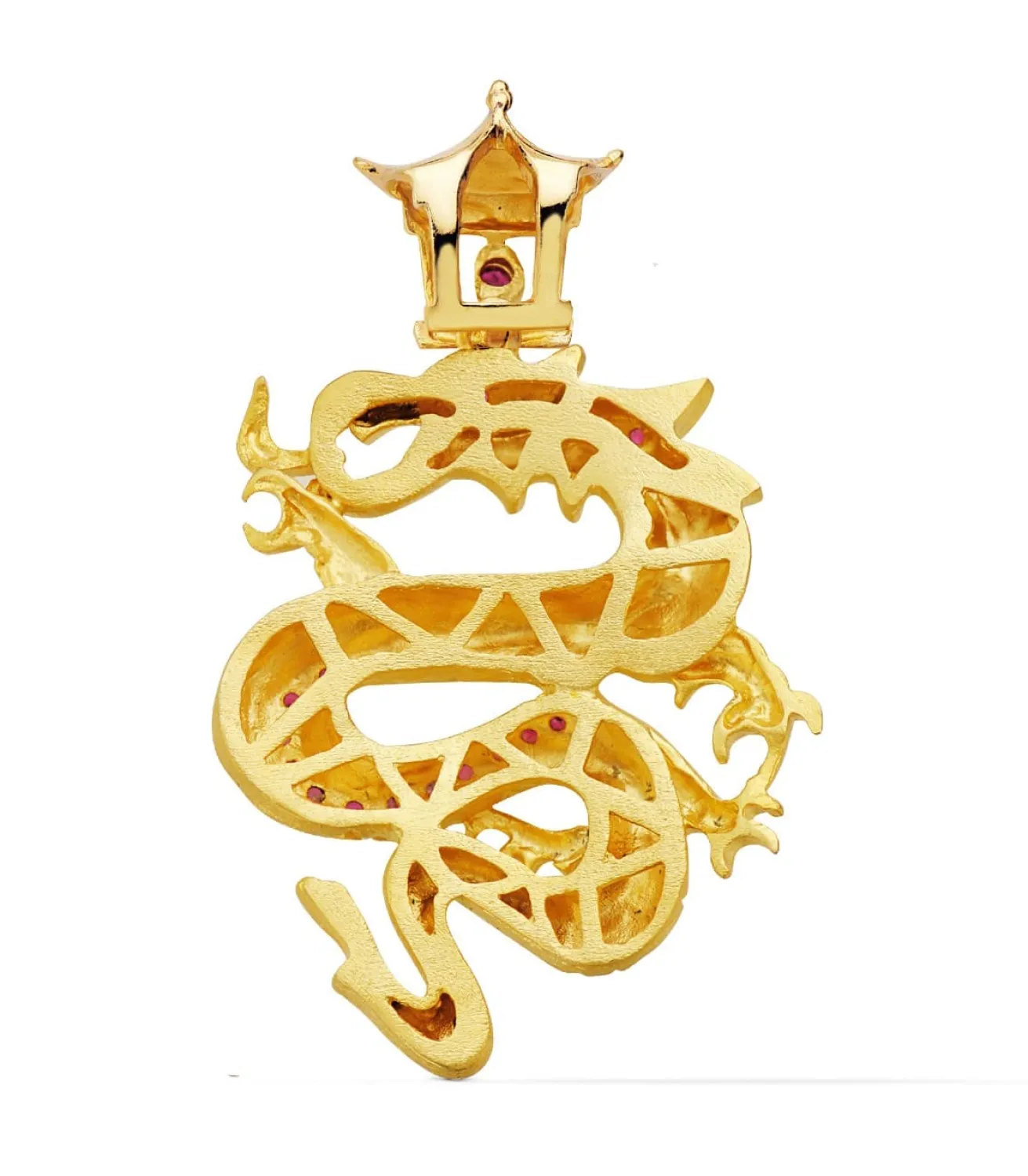 Colgante Hombre Dragon Oro Amarillo 18K Piedras Rojas<Alda Joyeros Flash Sale