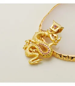 Colgante Hombre Dragon Oro Amarillo 18K Piedras Rojas<Alda Joyeros Flash Sale