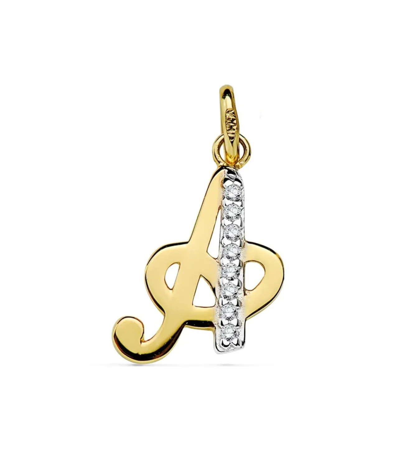 Colgante Inicial A Oro Amarillo 18 K 15 Mm<Alda Joyeros Online