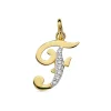 Colgante Inicial F Oro Amarillo 18 K 16 Mm<Alda Joyeros Store