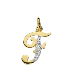Colgante Inicial F Oro Amarillo 18 K 16 Mm<Alda Joyeros Store