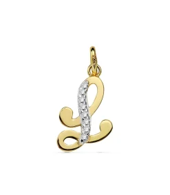 Colgante Inicial L Oro Amarillo 18 K 17 Mm<Alda Joyeros Clearance