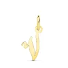 Colgante Inicial V Oro Amarillo 18K<Alda Joyeros Shop