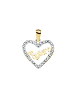 Colgante Love "Te Quiero" Oro Bicolor 18K Circonitas<Alda Joyeros Sale