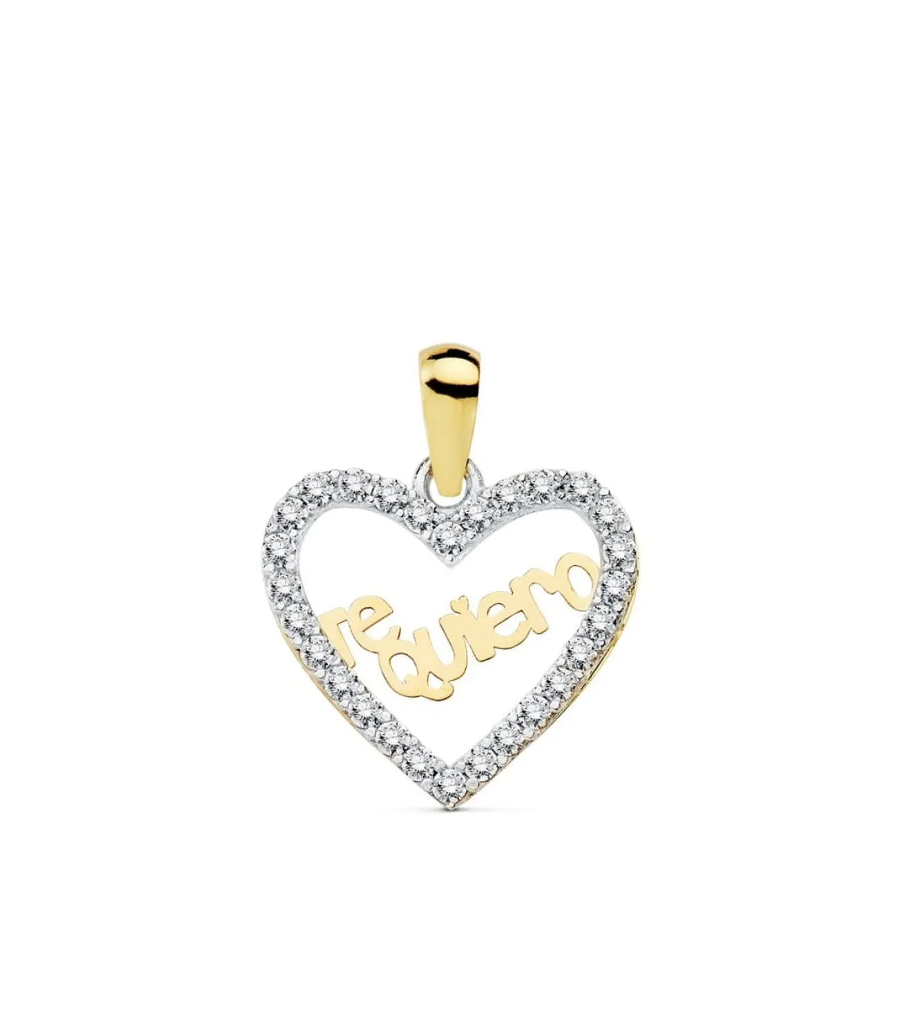 Colgante Love "Te Quiero" Oro Bicolor 18K Circonitas<Alda Joyeros Sale