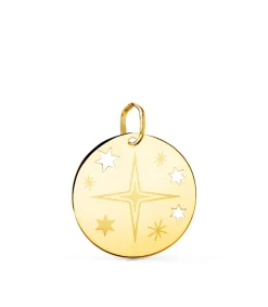 Colgante Magic Universe 18 K Medalla Estrella<Alda Joyeros New