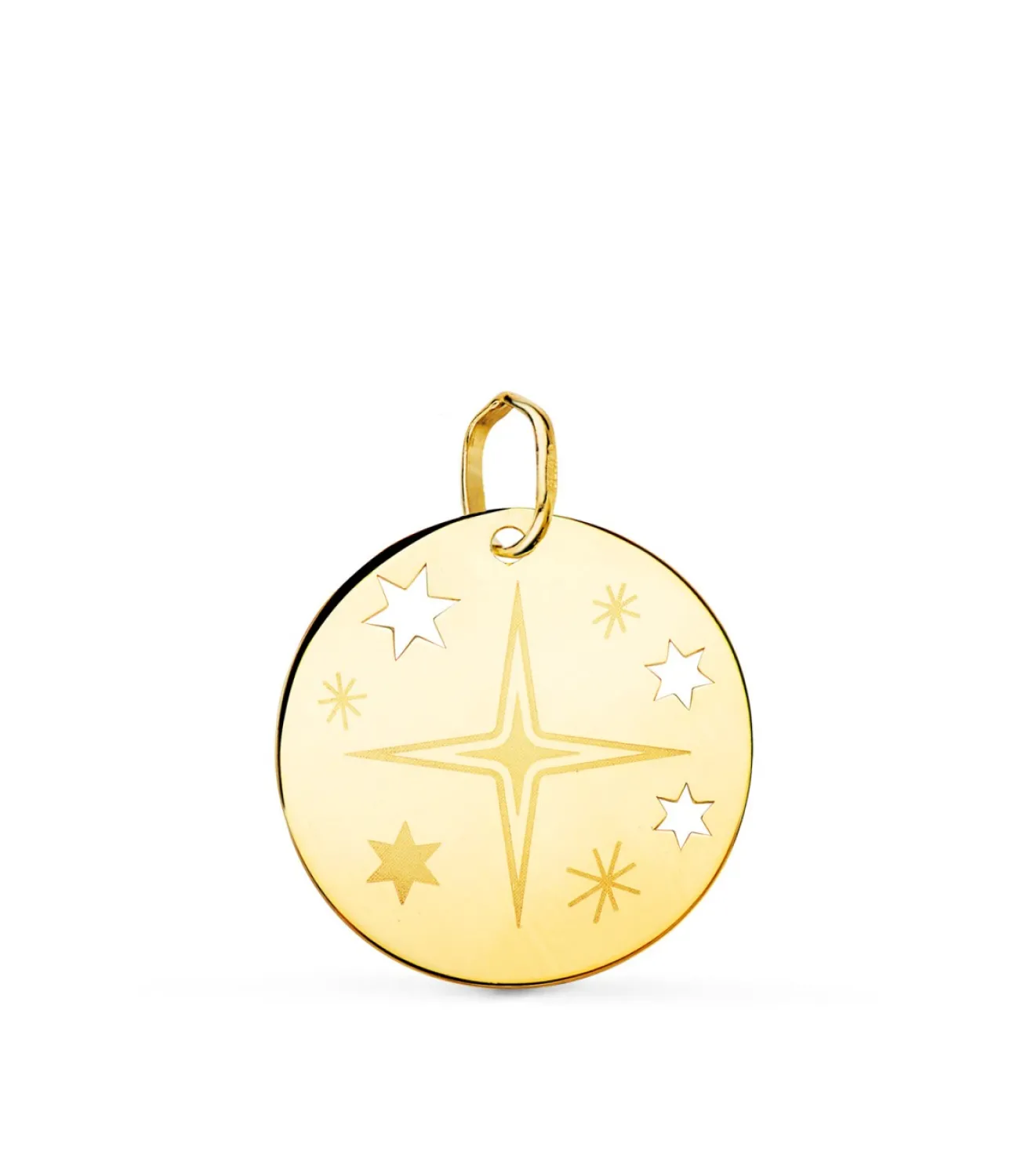 Colgante Magic Universe 18 K Medalla Estrella<Alda Joyeros New