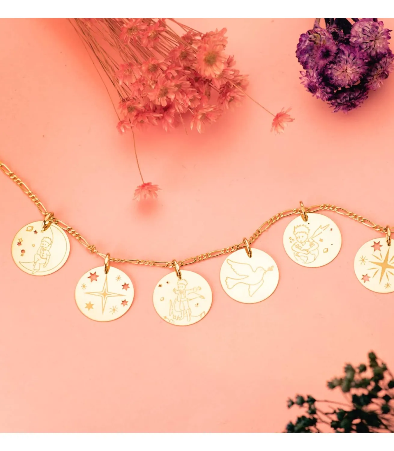 Colgante Magic Universe 18 K Medalla Estrella<Alda Joyeros New