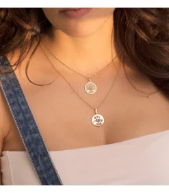 Colgante Mama Corazones Chapa Oro Bicolor 18K<Alda Joyeros Outlet