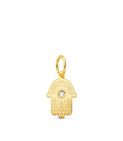 Colgante Mano De Fatima Circonita Oro 18 K 11 Mm<Alda Joyeros Flash Sale