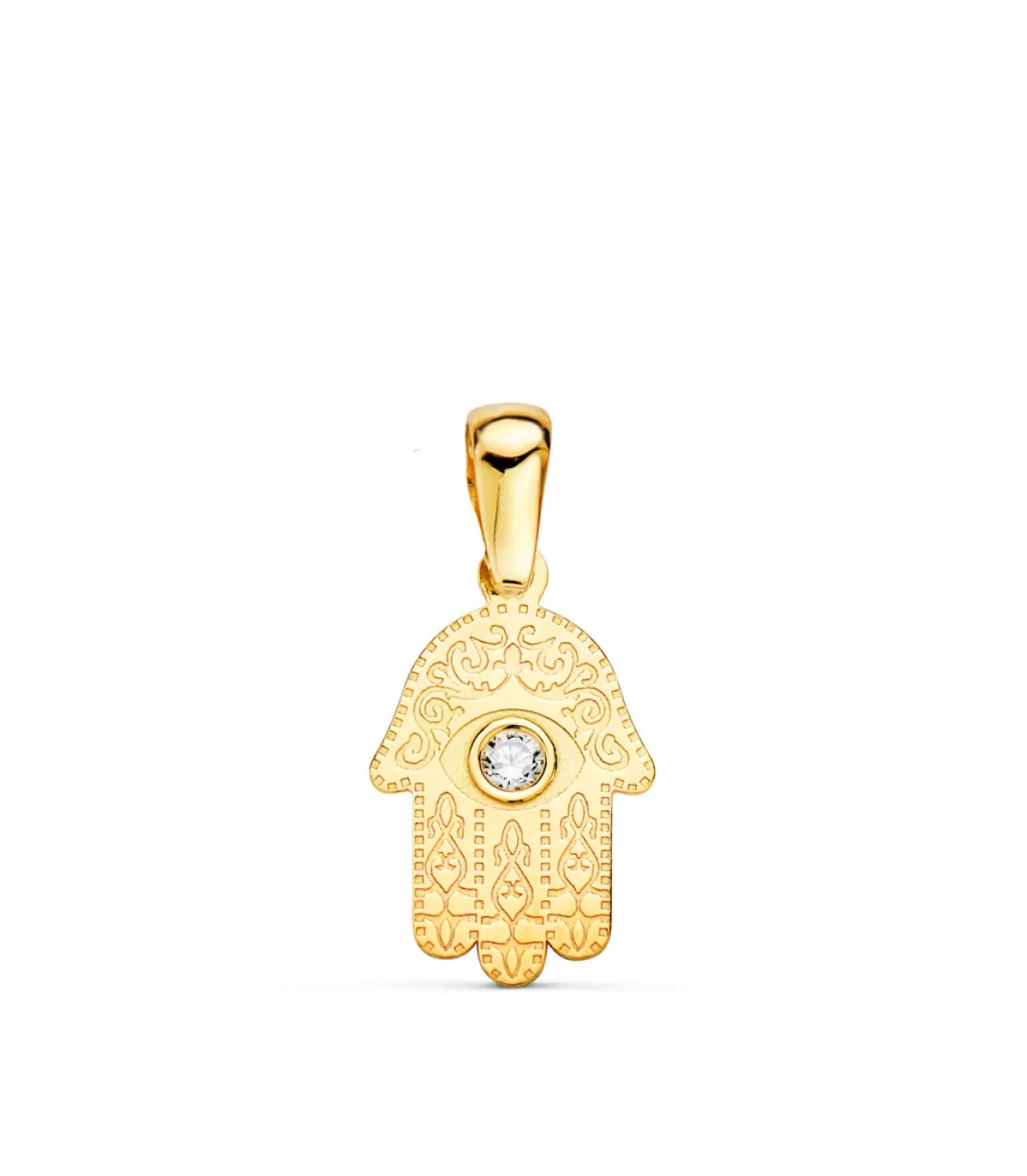Colgante Mano De Fatima Circonita Oro 18 K 13 Mm<Alda Joyeros Store