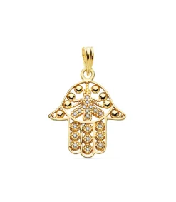 Colgante Mano Fatima Calada 18K 19Mm<Alda Joyeros Online