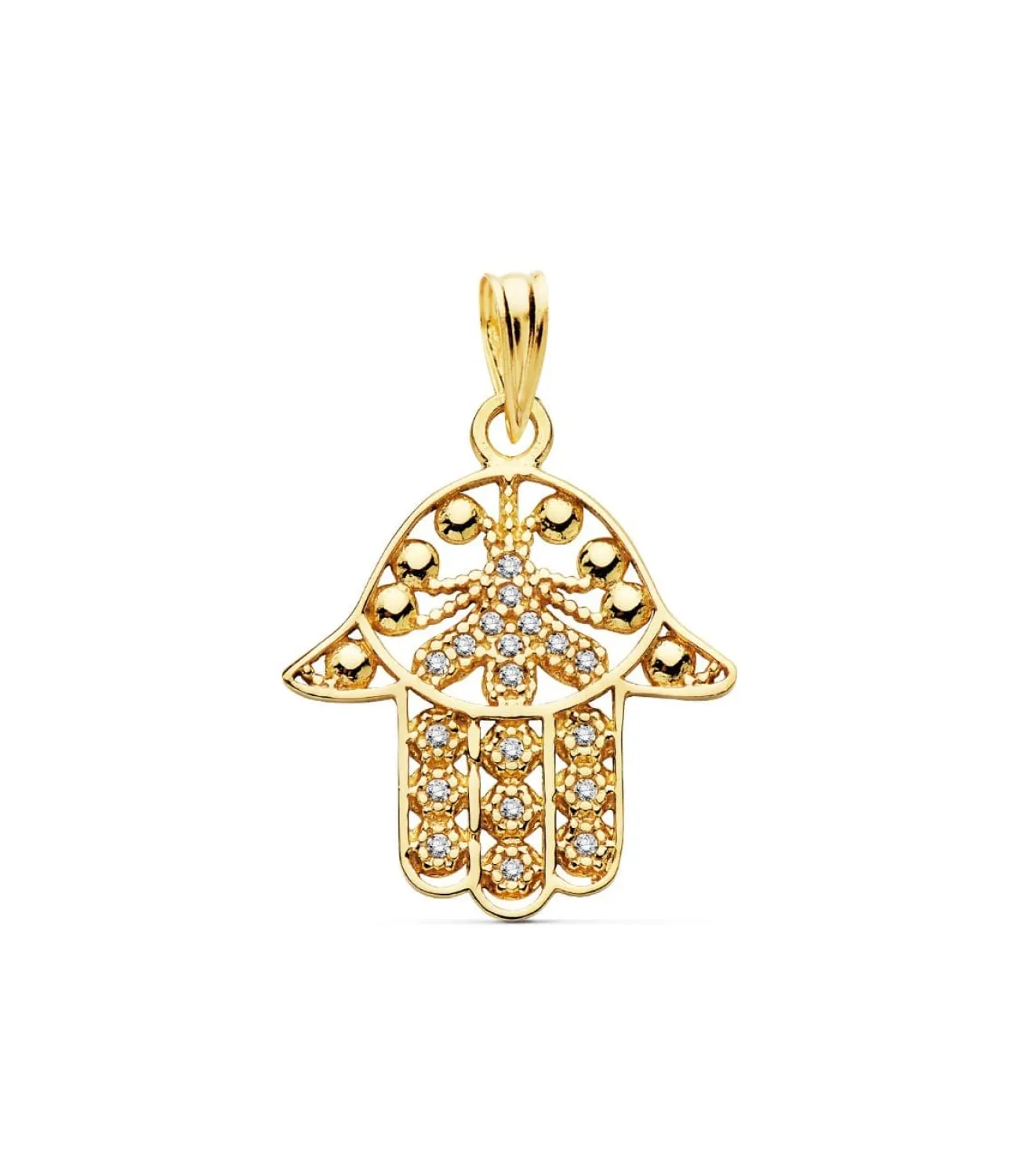 Colgante Mano Fatima Calada 18K 19Mm<Alda Joyeros Online