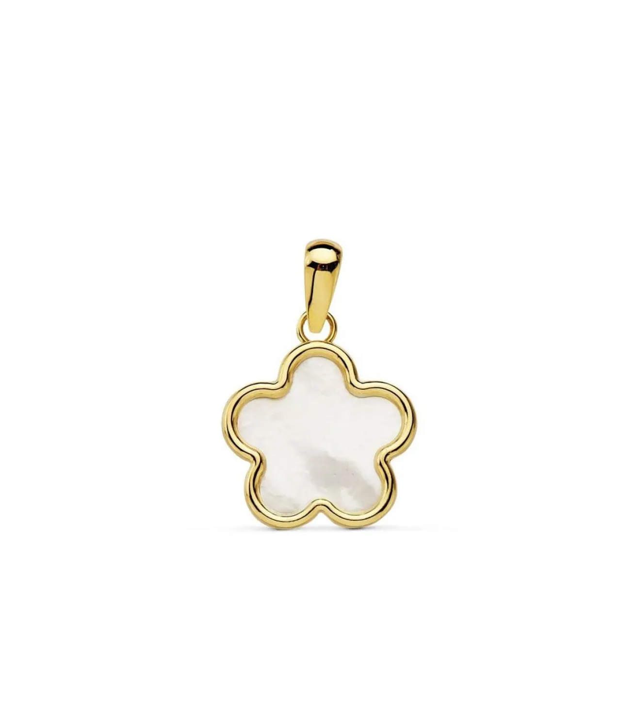 Colgante Mujer Flor Nacar Oro Amarillo 18 Ktes<Alda Joyeros Clearance