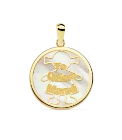Colgante Nacar Mama Oro Amarillo 18K Silueta Niña 20Mm<Alda Joyeros Store