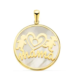 Colgante Nino Y Niña Mama Oro 18K Nacar<Alda Joyeros New